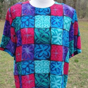 Cathy Che Multi Color Short Sleeve Blouse